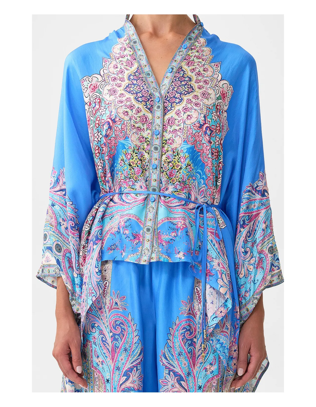 BUTTON THROUGH SCARF BLOUSE