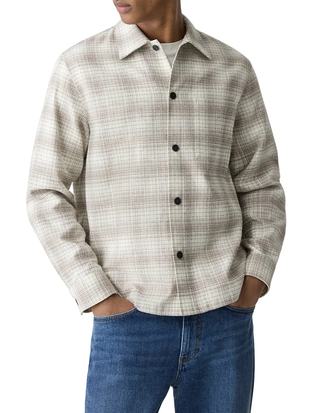 Button-Up Shirt in Textured Check