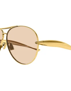 BV1305S GOLD AVIATOR SUNGLASSES