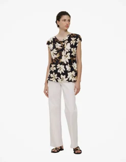 Calais Floral Cap Sleeve Top