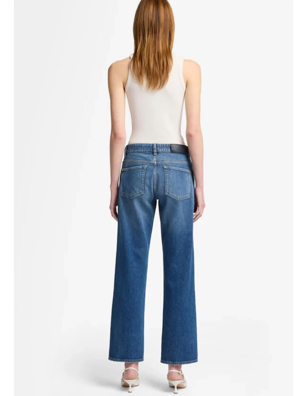Calie Straight Mid Rise Full Length Jeans
