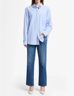 Calie Straight Mid Rise Full Length Jeans