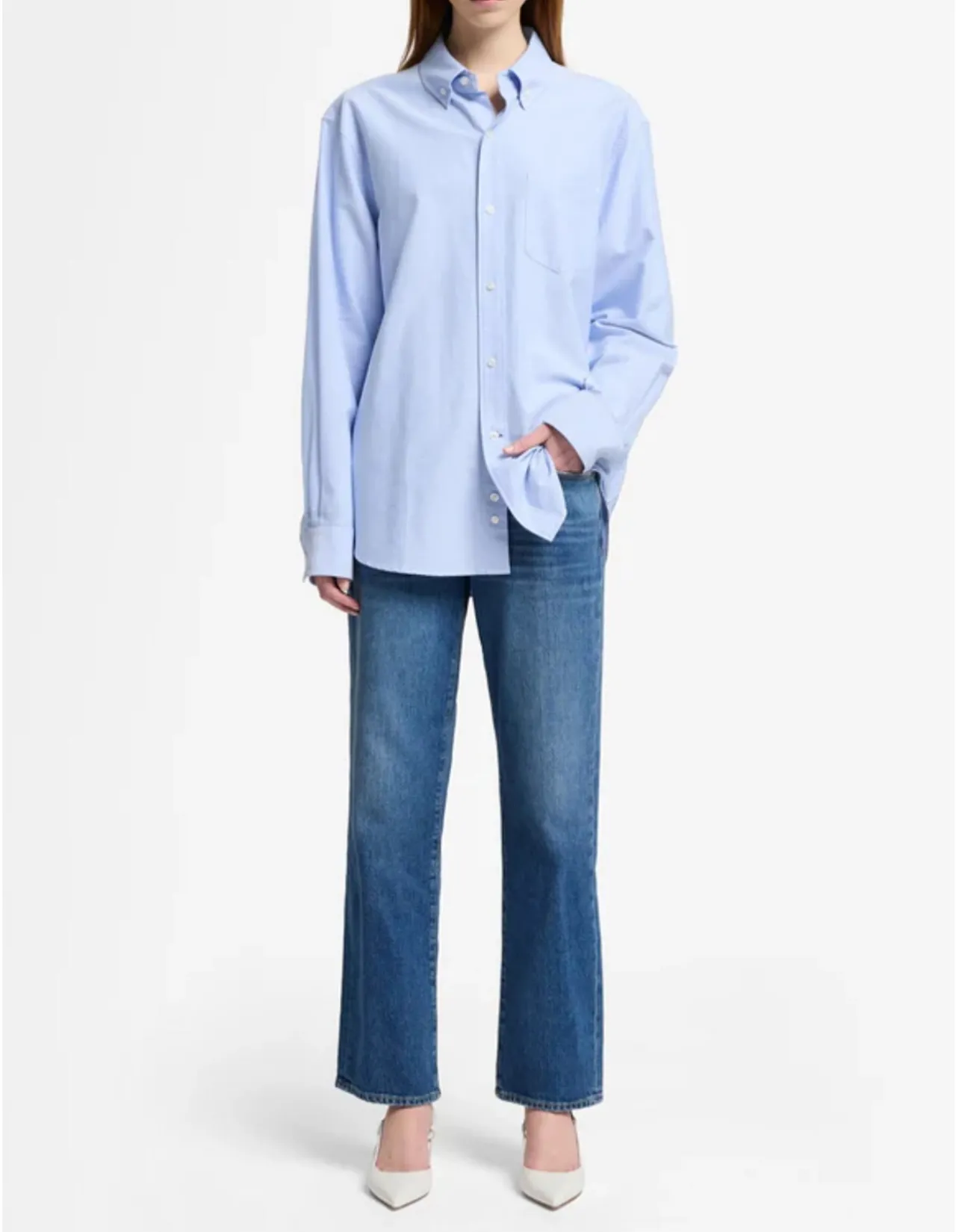 Calie Straight Mid Rise Full Length Jeans