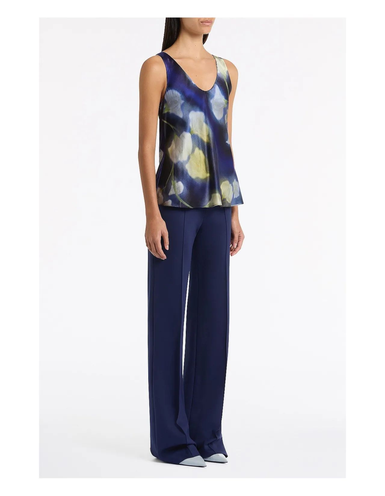 CALLA LILY SILK VISCOSE SCOOP CAMI