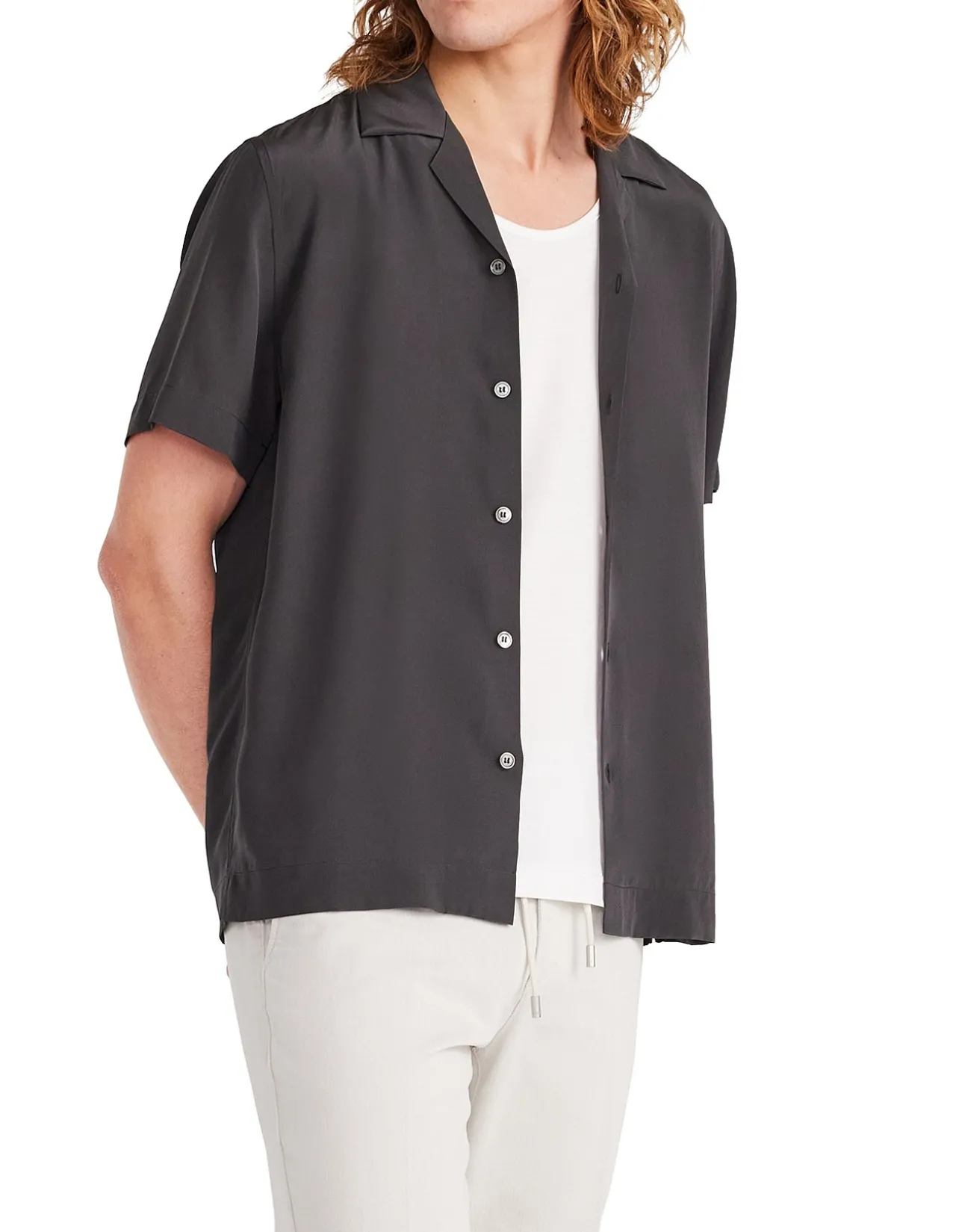 CAMP COLLAR SILK SS SHIRT