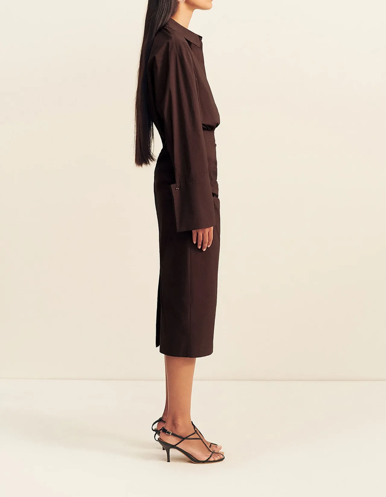CAMPBELL SHIRT FITTED MIDI DRESS