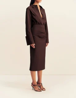 CAMPBELL SHIRT FITTED MIDI DRESS