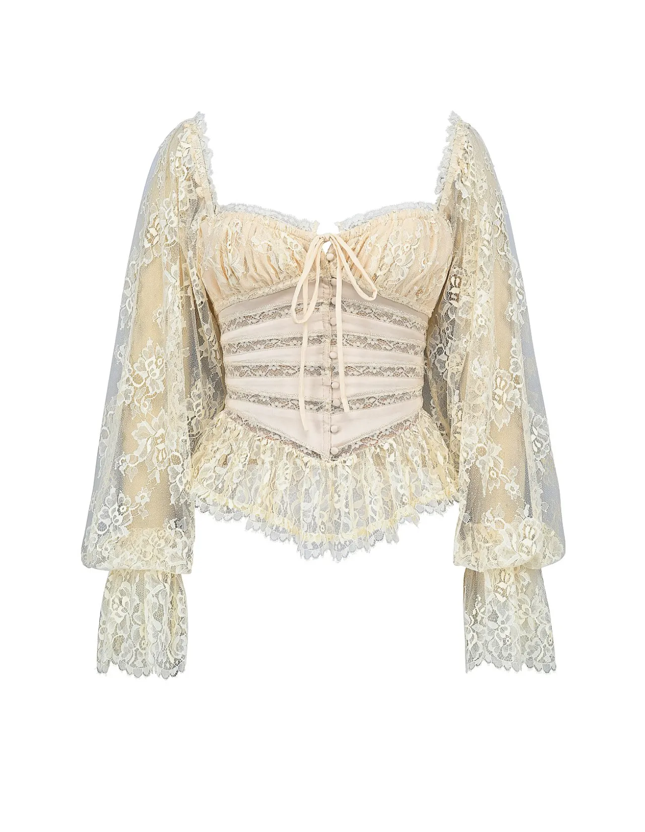 'CARA'LONG SLEEVE LACE TOP