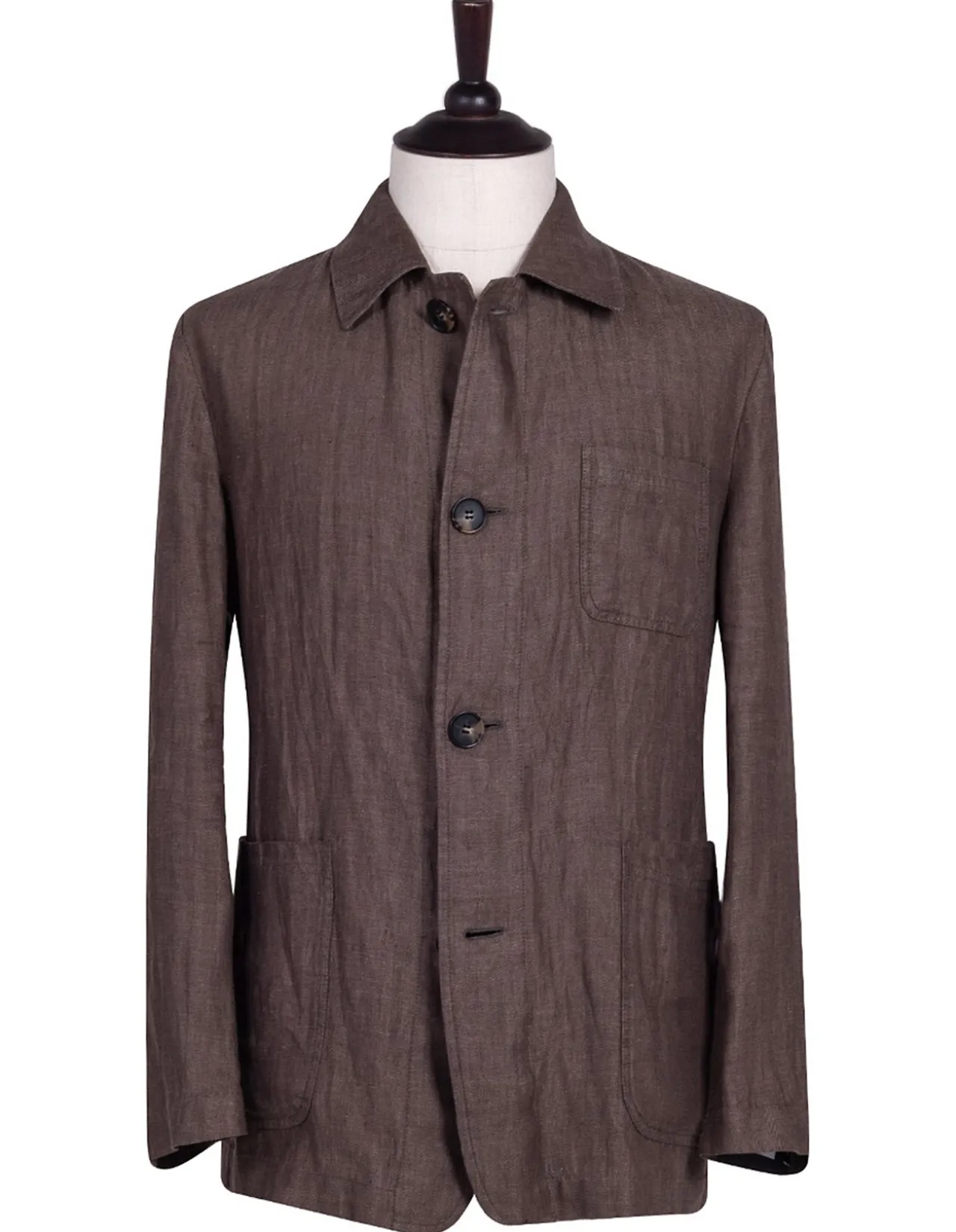 CARTER SHIRT JACKET - MID BROWN HERRINGBONE