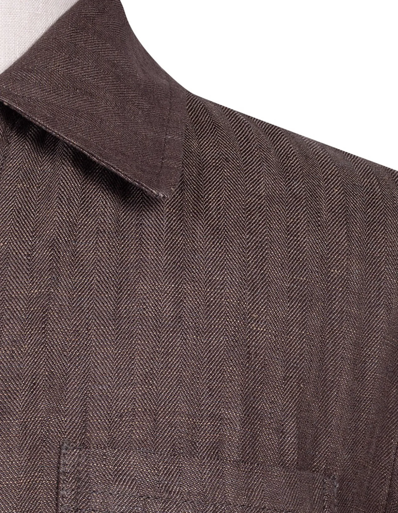 CARTER SHIRT JACKET - MID BROWN HERRINGBONE