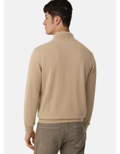 CASHMERE WOOL BLEND FULL ZIP LUPO SWEATER 12GG