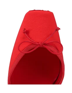 CASSIA LACE UP FLAT CREPE SATIN GRAPEFRUIT FLATS