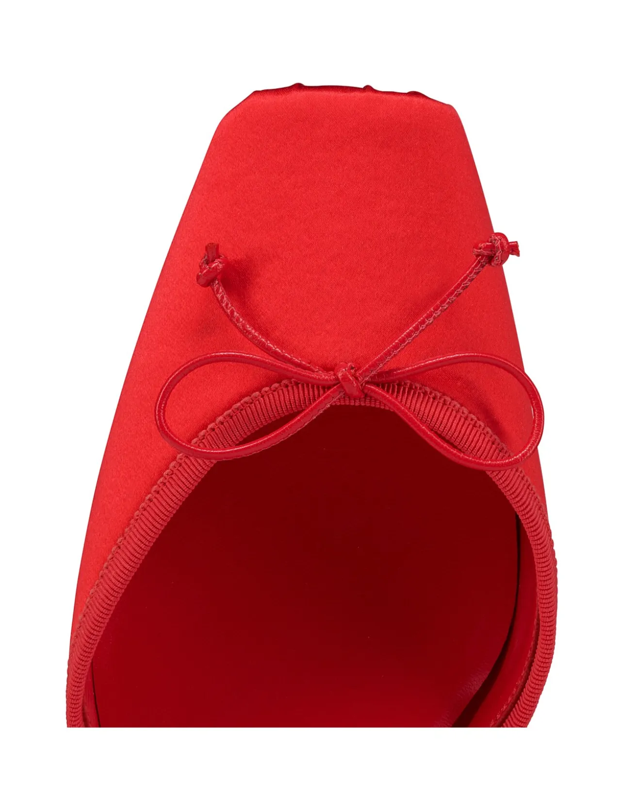 CASSIA LACE UP FLAT CREPE SATIN GRAPEFRUIT FLATS