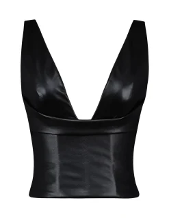 CATALINA LEATHER V-NECK TOP