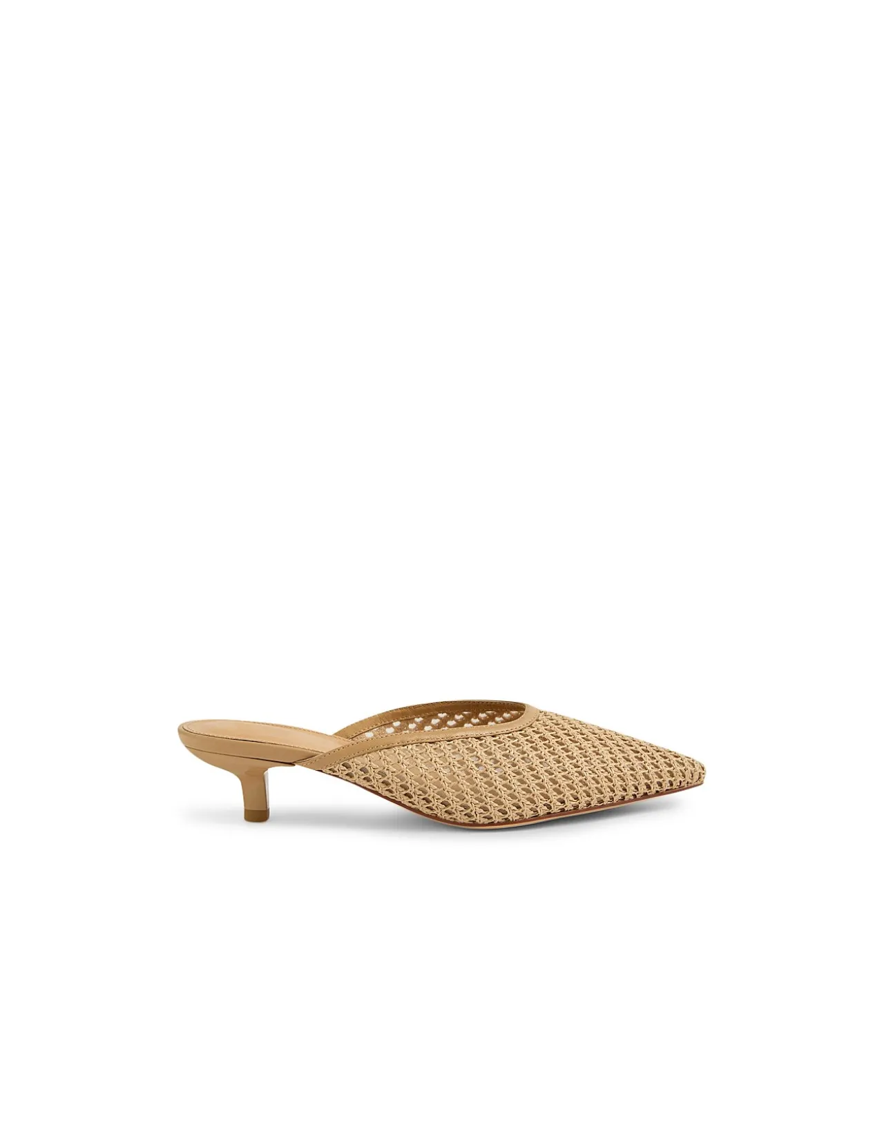 Celeb Woven Leather Pointed Mules
