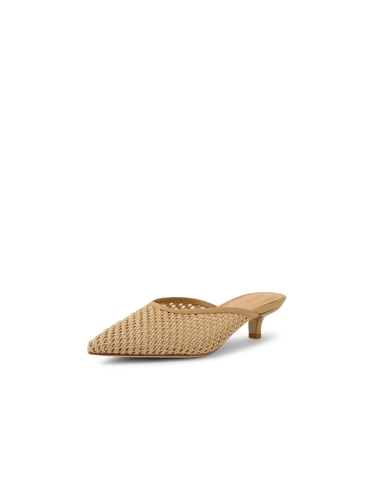 Celeb Woven Leather Pointed Mules