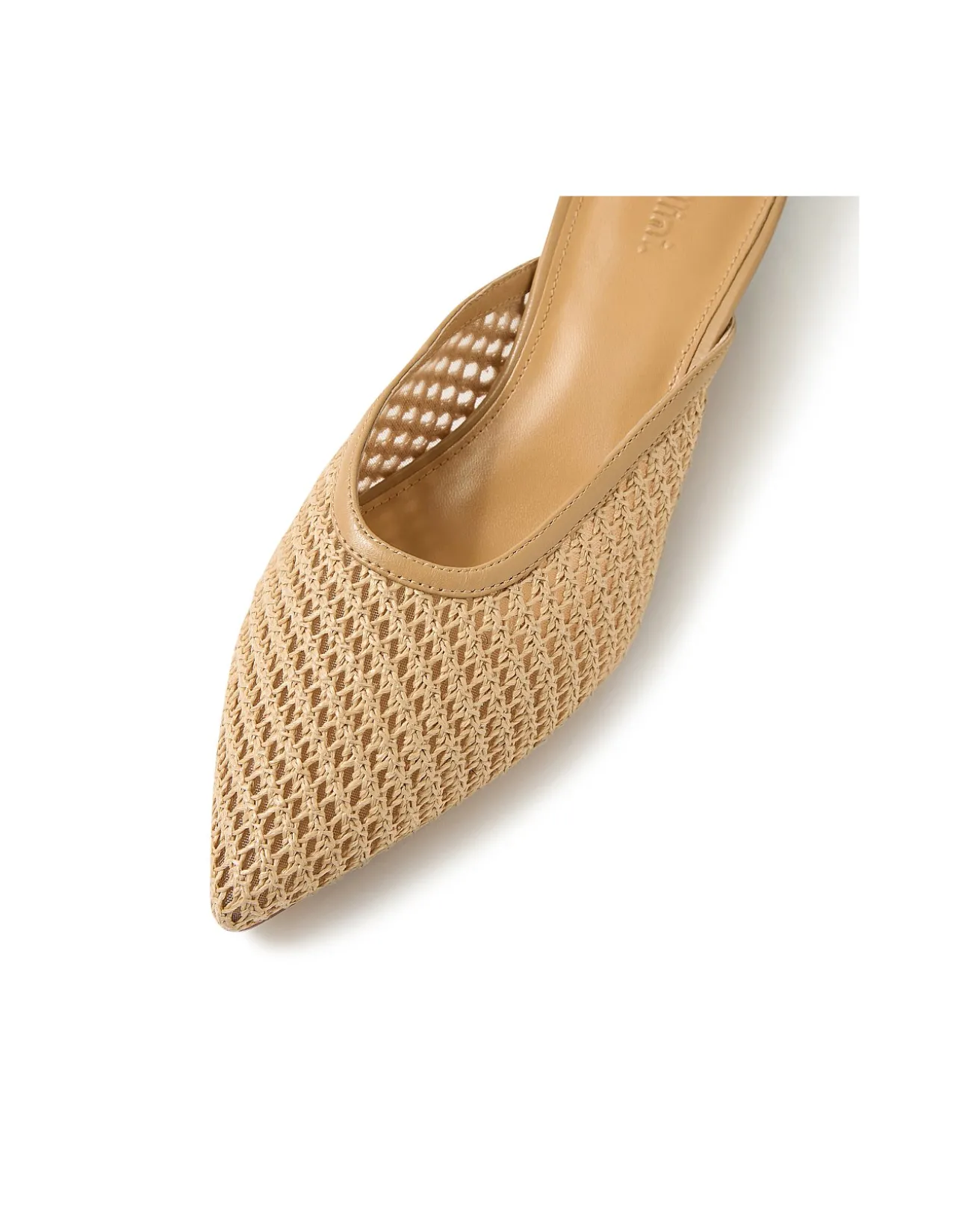 Celeb Woven Leather Pointed Mules
