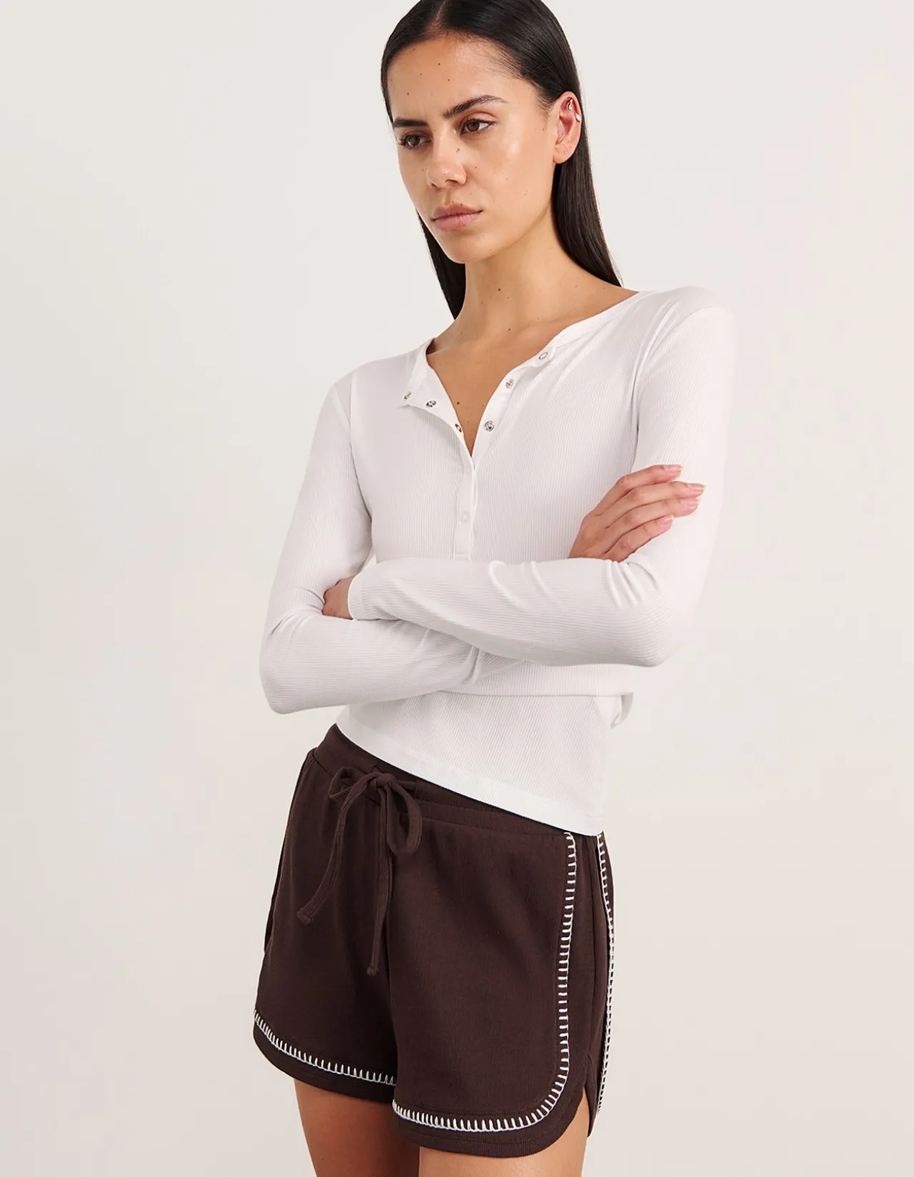 CELINA BLANKET STITCH SHORT