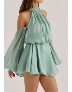 CHANTELLE SILK OPEN BACK MINI DRESS