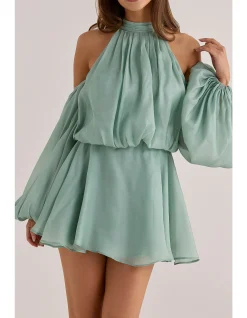 CHANTELLE SILK OPEN BACK MINI DRESS