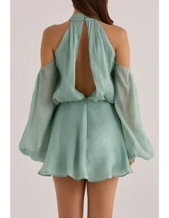 CHANTELLE SILK OPEN BACK MINI DRESS