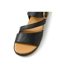 Charleen Leather Buckle Platform Sandals