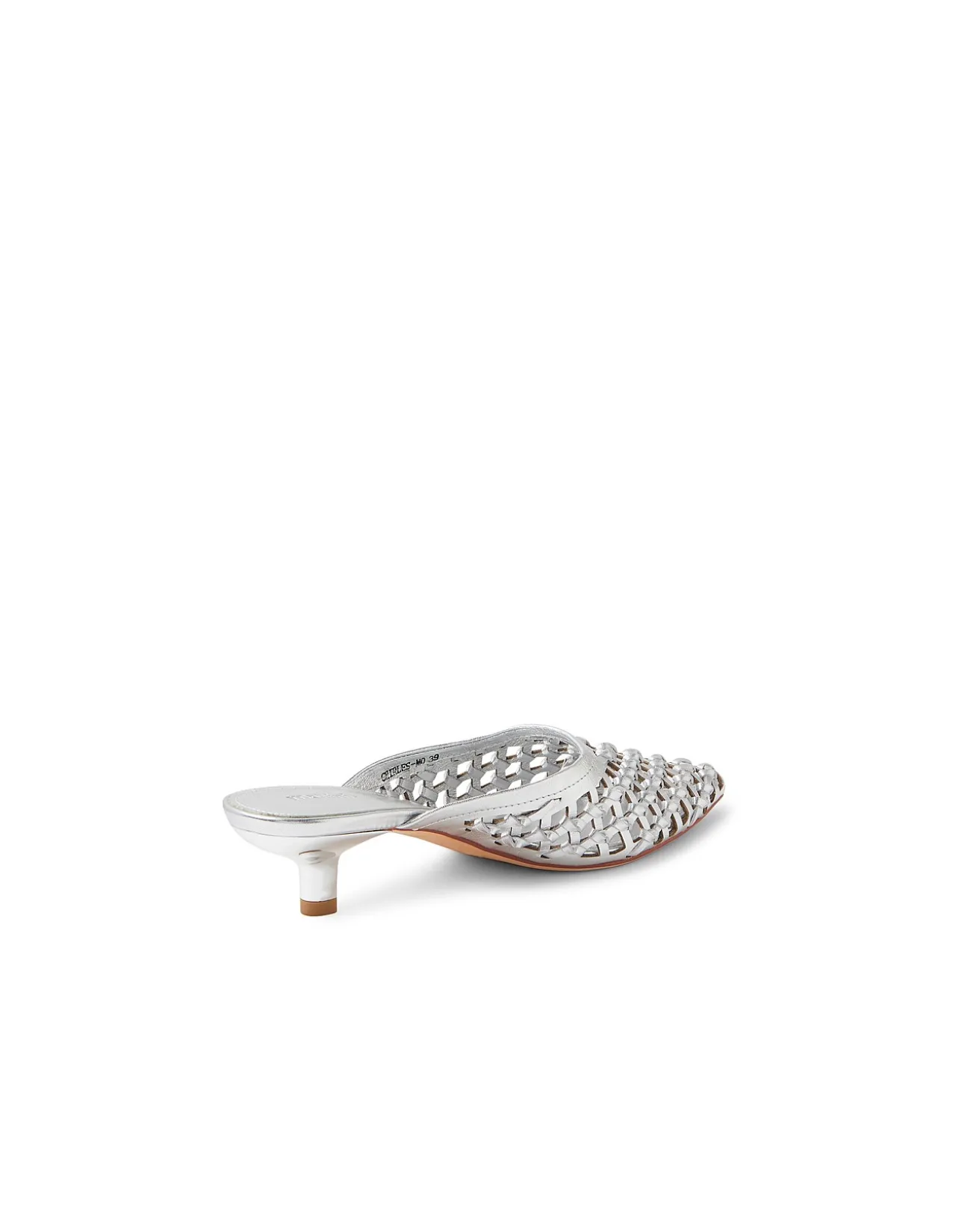 Chirles Woven Leather Kitten Heel Mules