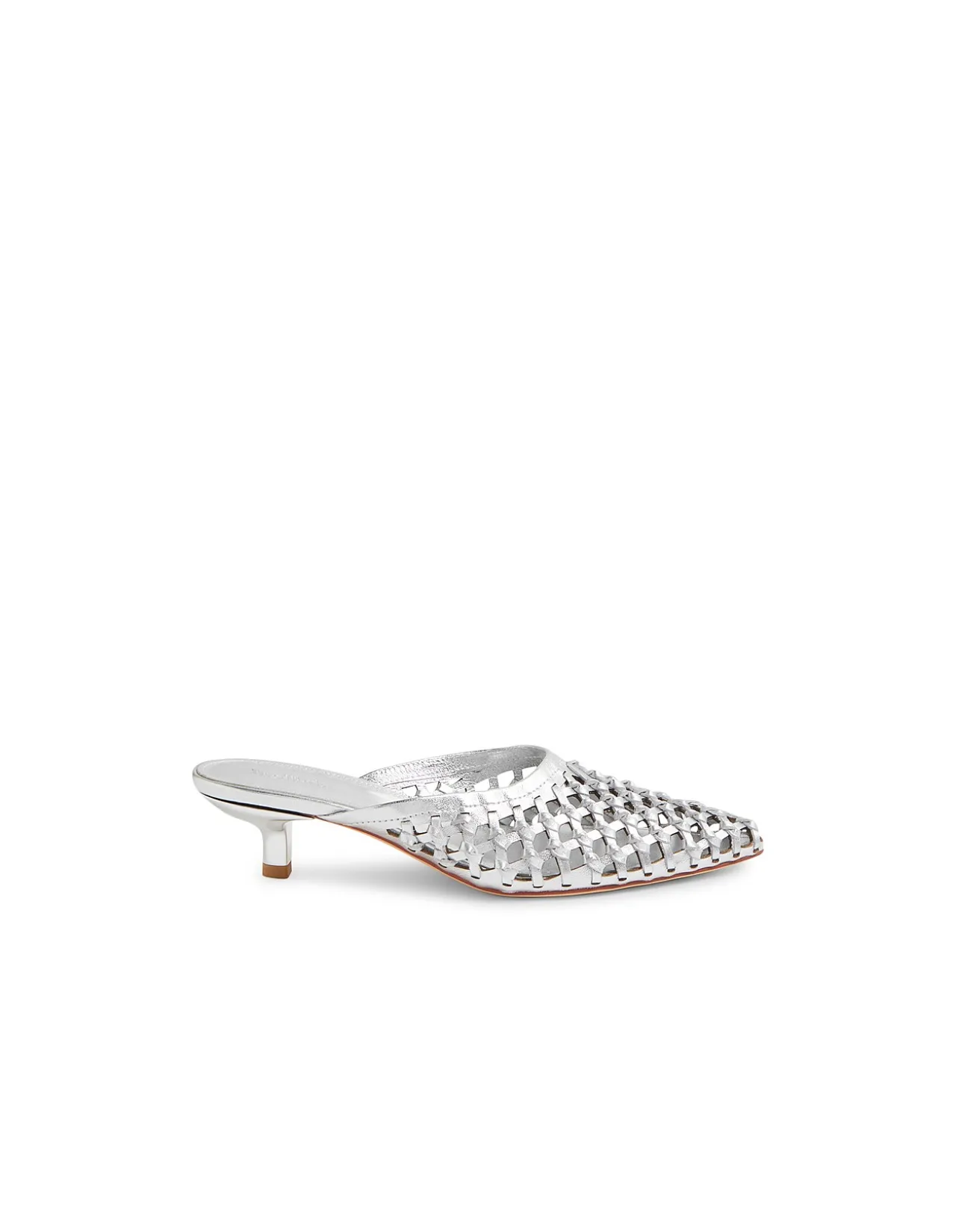 Chirles Woven Leather Kitten Heel Mules