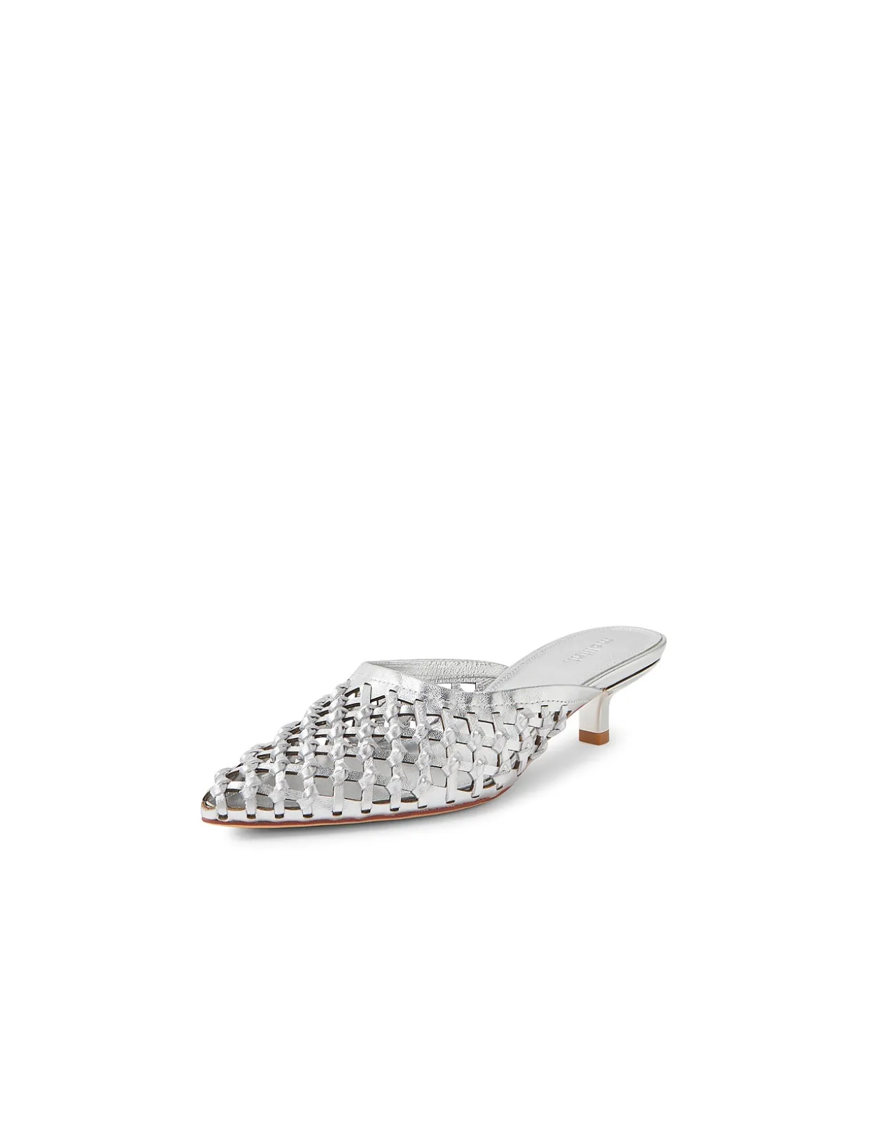 Chirles Woven Leather Kitten Heel Mules