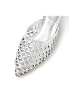 Chirles Woven Leather Kitten Heel Mules