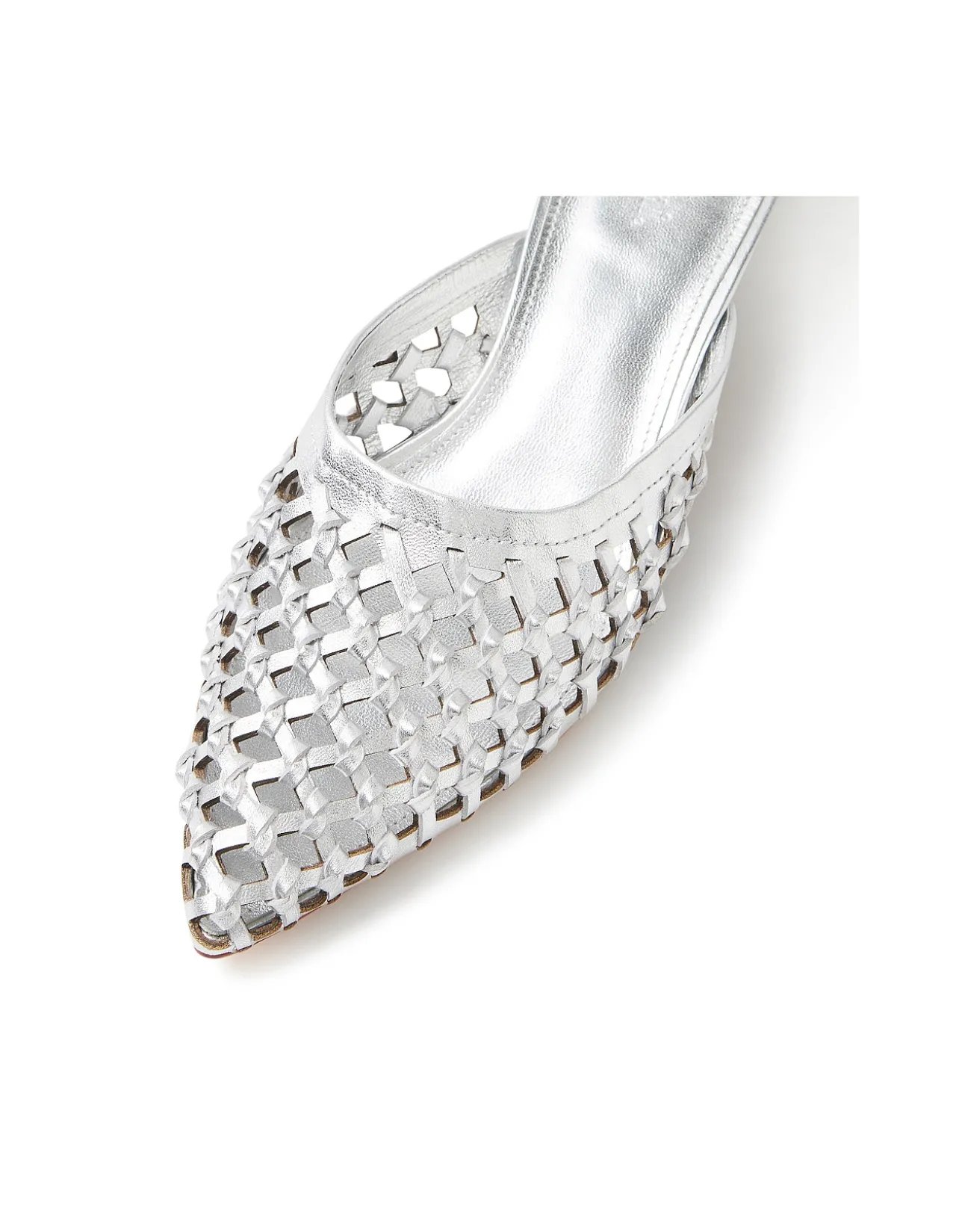 Chirles Woven Leather Kitten Heel Mules