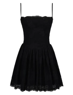 CHLOE COTTON ANGLAISE LACE MINI DRESS