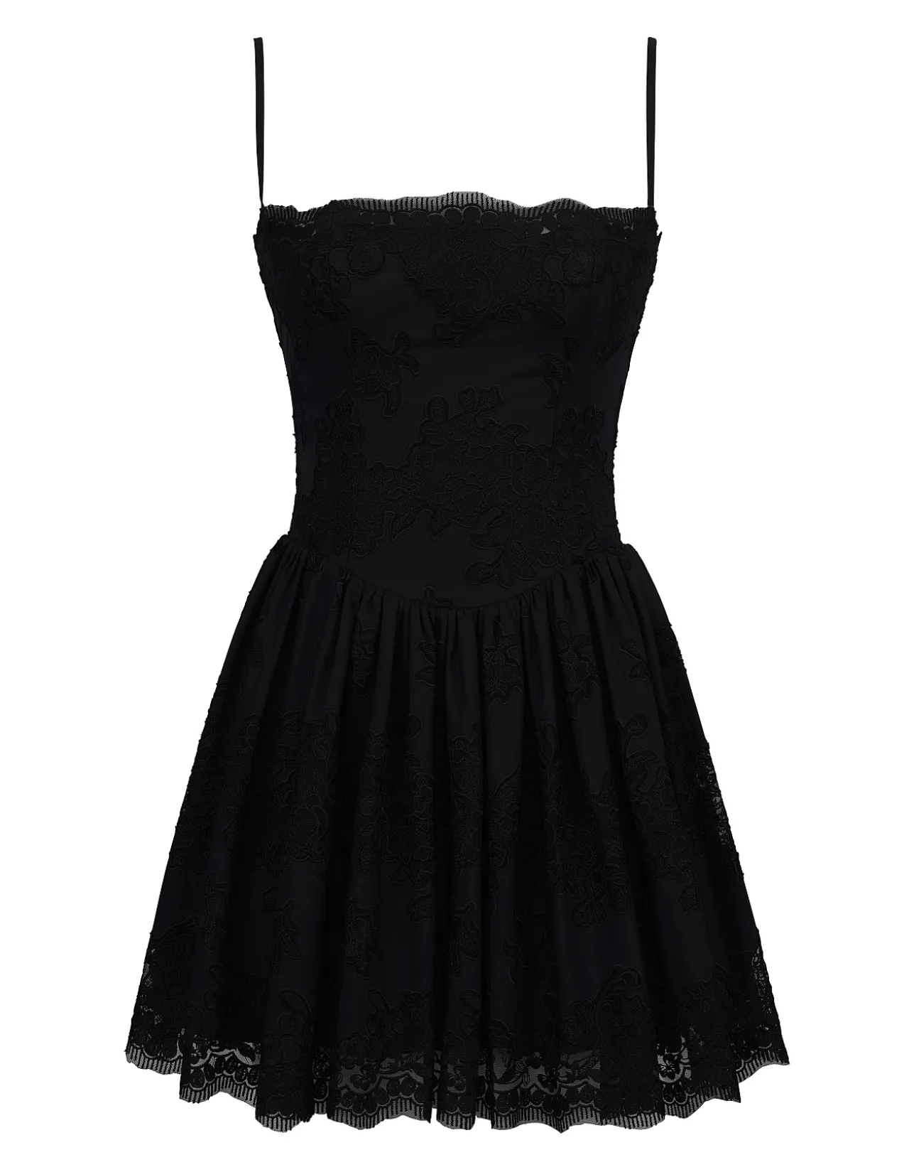 CHLOE COTTON ANGLAISE LACE MINI DRESS