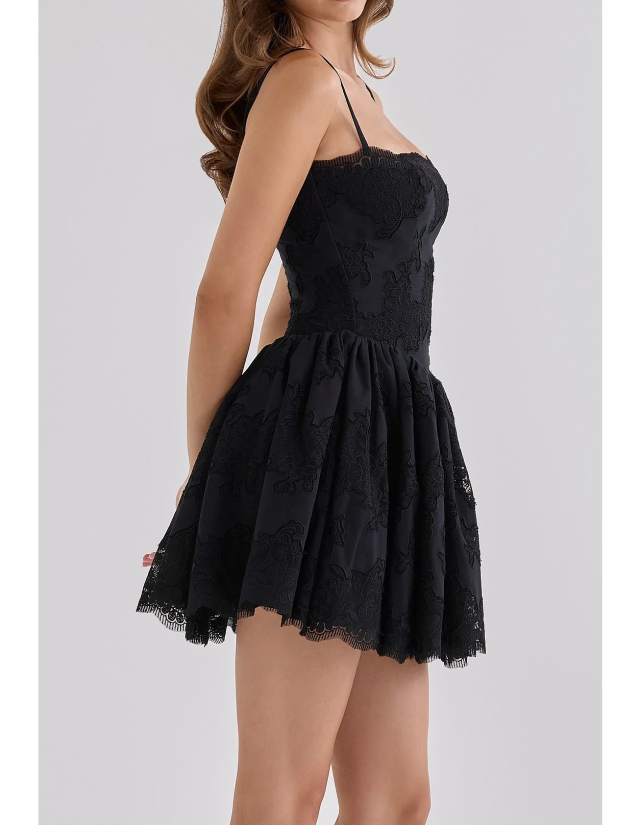 CHLOE COTTON ANGLAISE LACE MINI DRESS