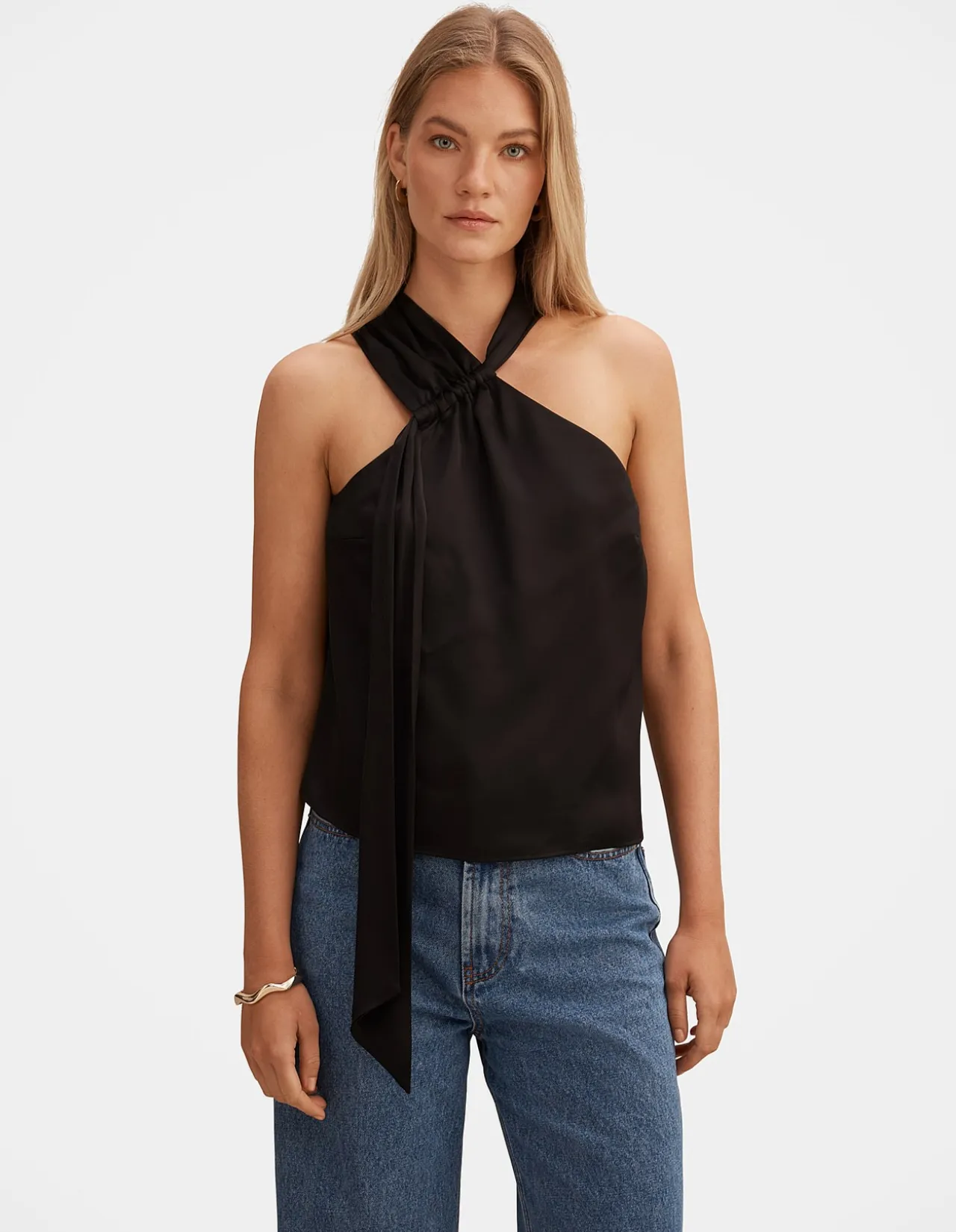 CHRISTINA SATIN RUCHED CAMI TOP