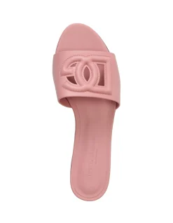 Ciabatta Vitello Liscio Logo Slide Sandals