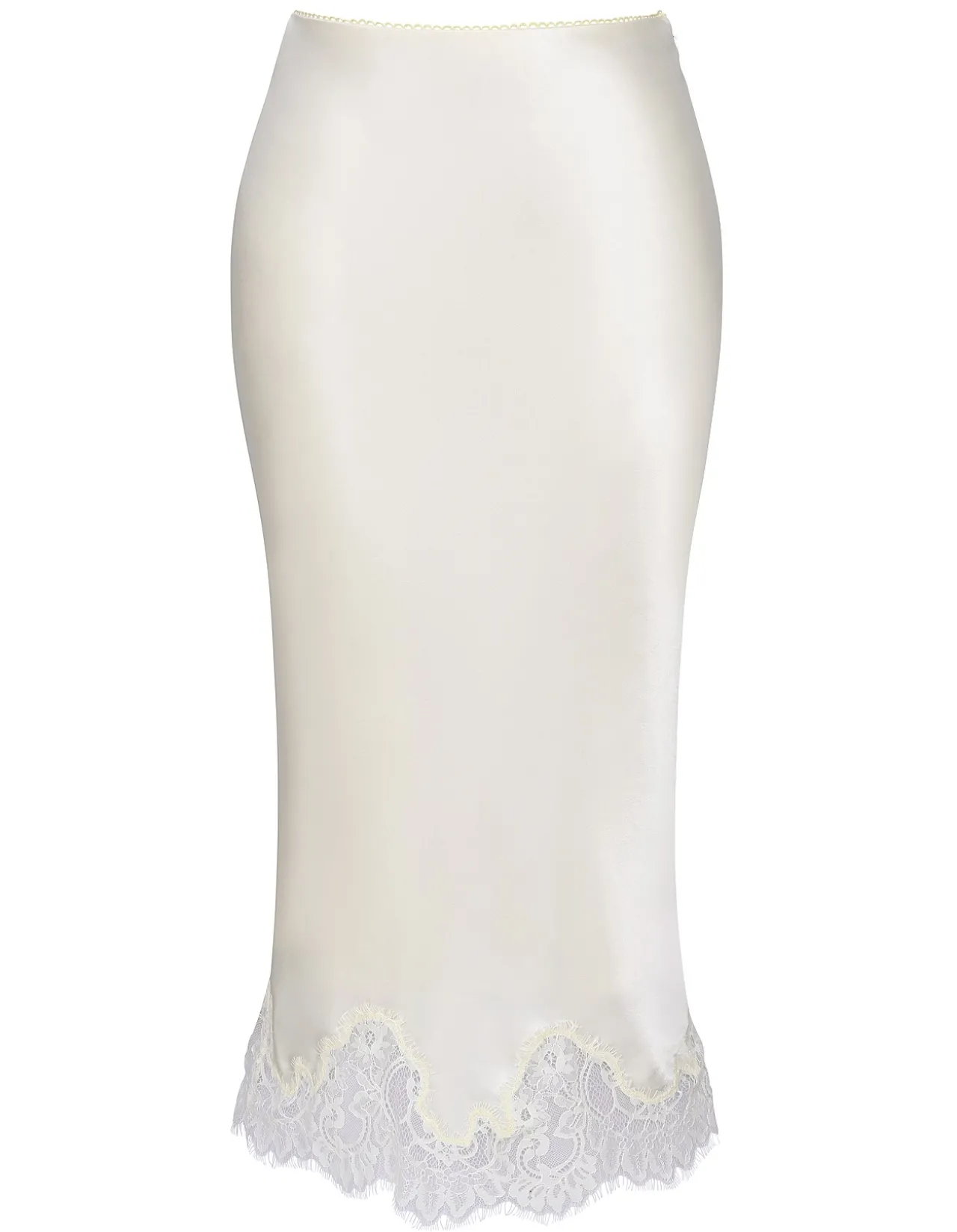 'CIARA'VINTAGE SATIN + LACE MIDI SKIRT
