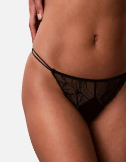 CK BLACK FLORAL LACE BIKINI