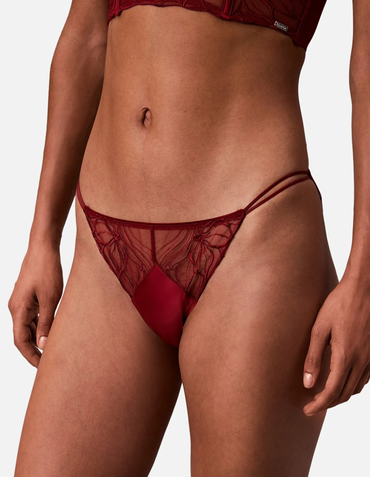 CK BLACK FLORAL LACE BIKINI