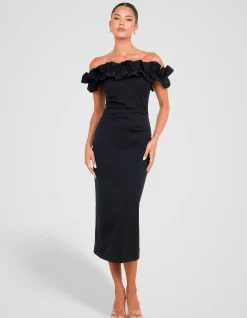 CLARA OFF SHOULDER MIDI DRESS