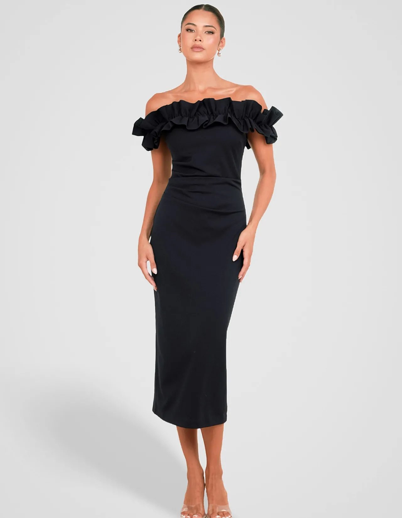 CLARA OFF SHOULDER MIDI DRESS