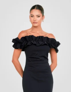 CLARA OFF SHOULDER MIDI DRESS