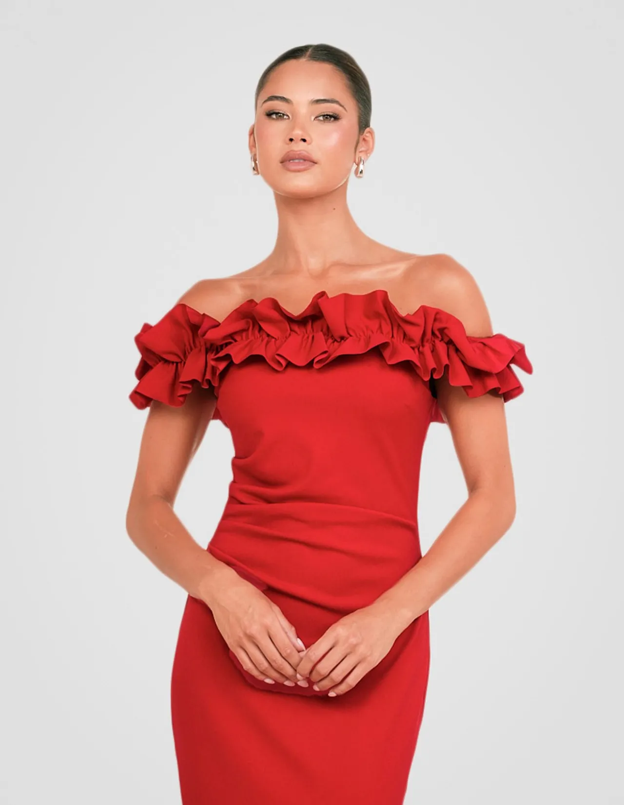 CLARA OFF SHOULDER MIDI DRESS