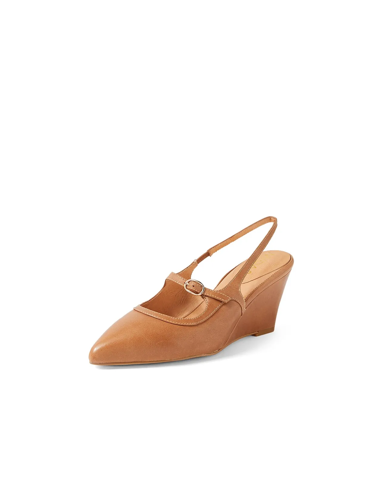 Clarabel Buckled Slingback Wedge Heels