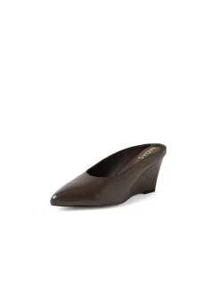 Claudette Pointed Toe Wedge Heel Mules