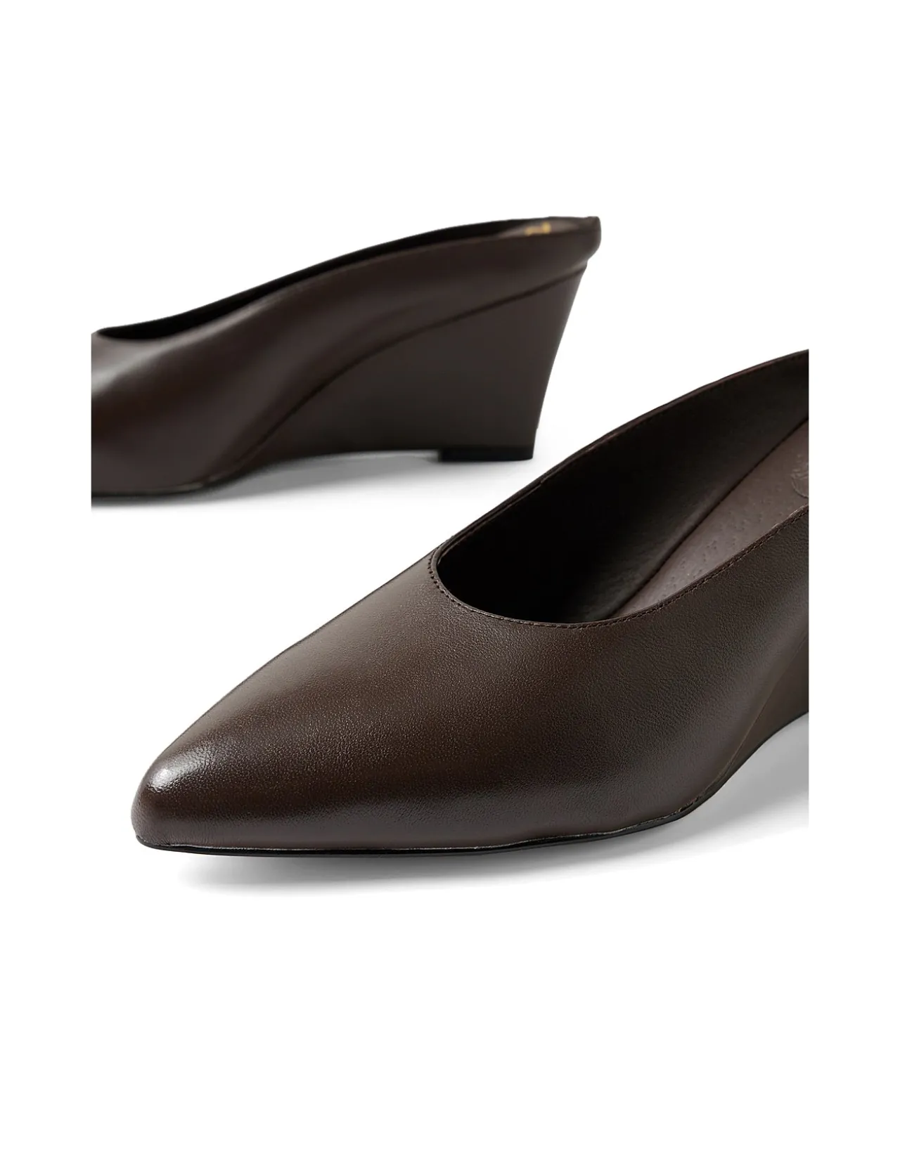 Claudette Pointed Toe Wedge Heel Mules