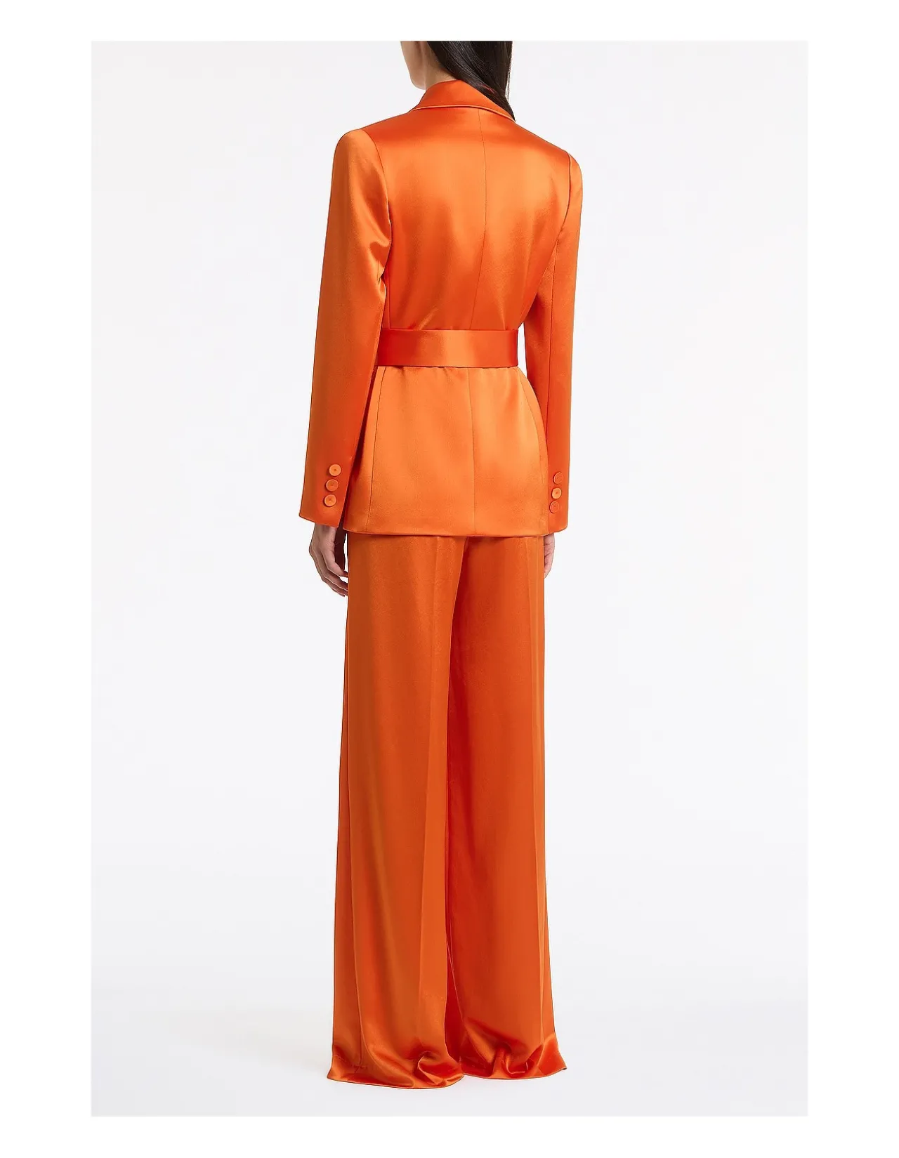 CLEMENTINE SATIN ACETATE TIE WAIST BLAZER