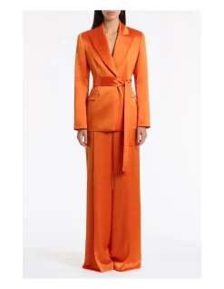 CLEMENTINE SATIN ACETATE TIE WAIST BLAZER