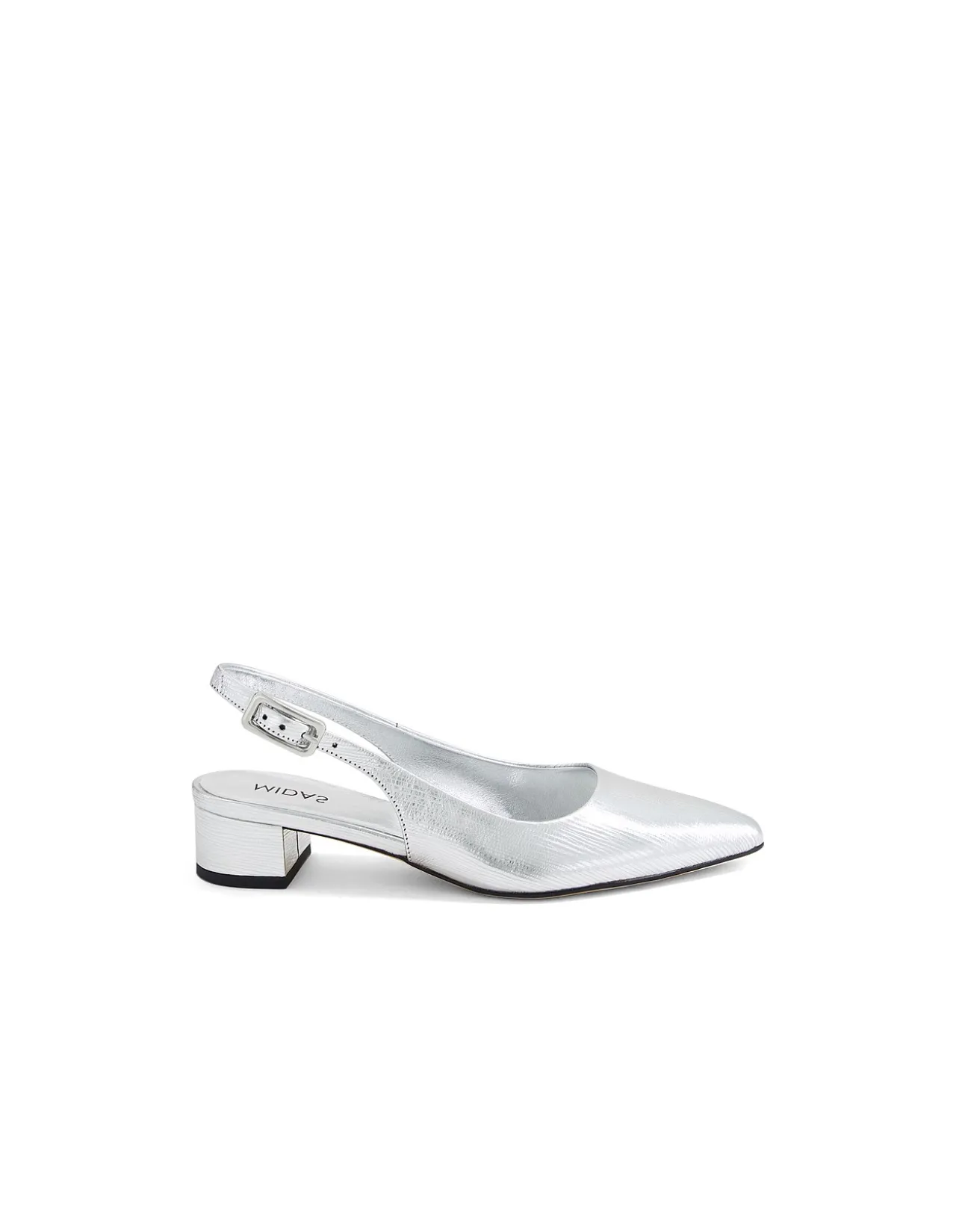 CLEMME Textured Silver Slingback Pumps