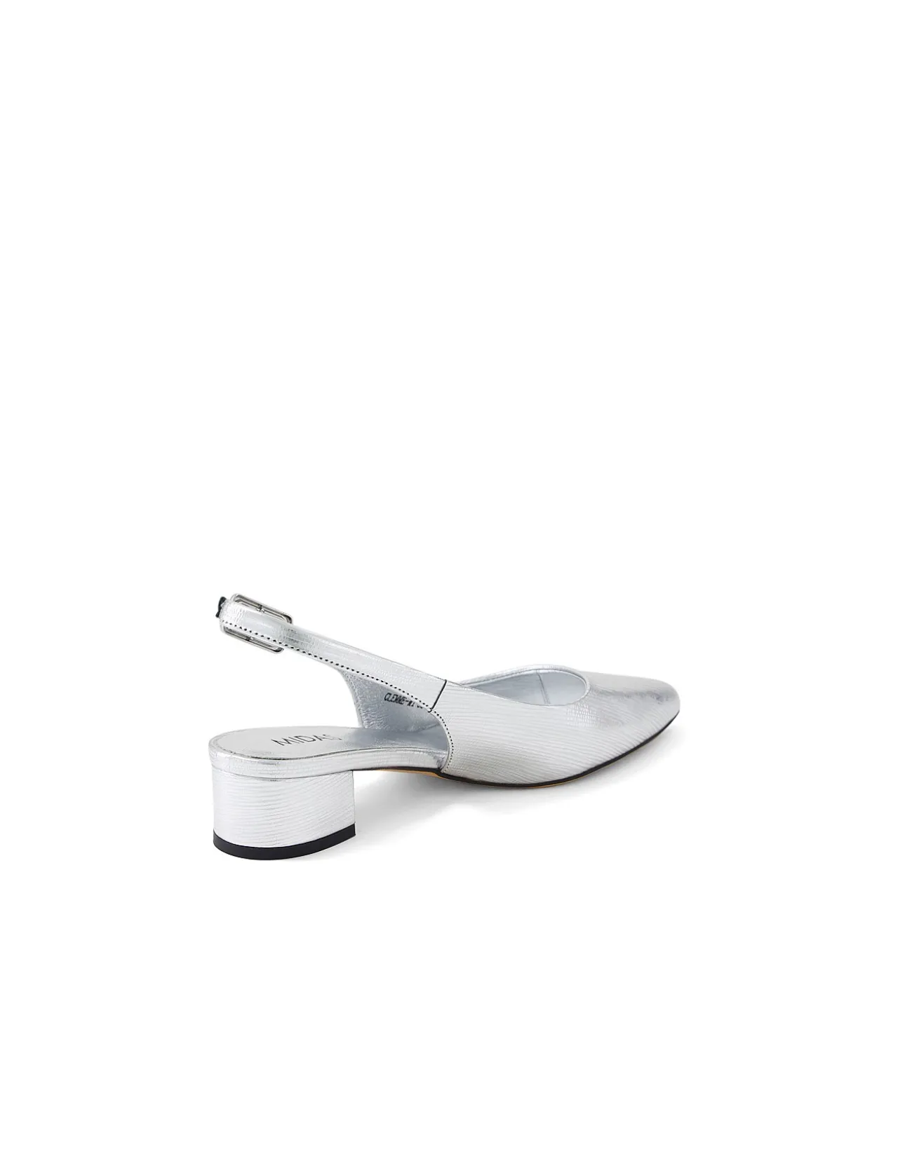 CLEMME Textured Silver Slingback Pumps